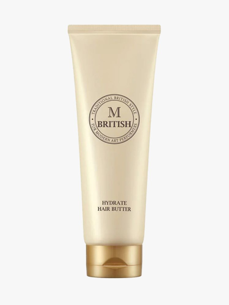 British M Hydrate Hair Butter in branded component on a light gray background